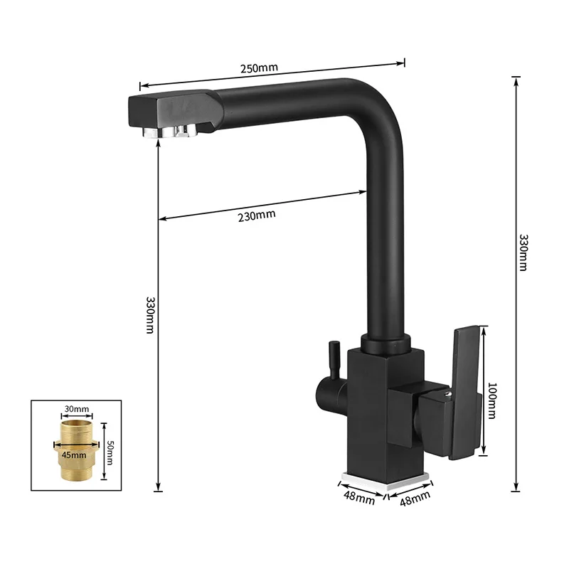 Kitchen Faucets Deck Mounted Mixer Tap 360 Degree Rotation with Water Purification Features Crane For N22-068 | Обустройство дома