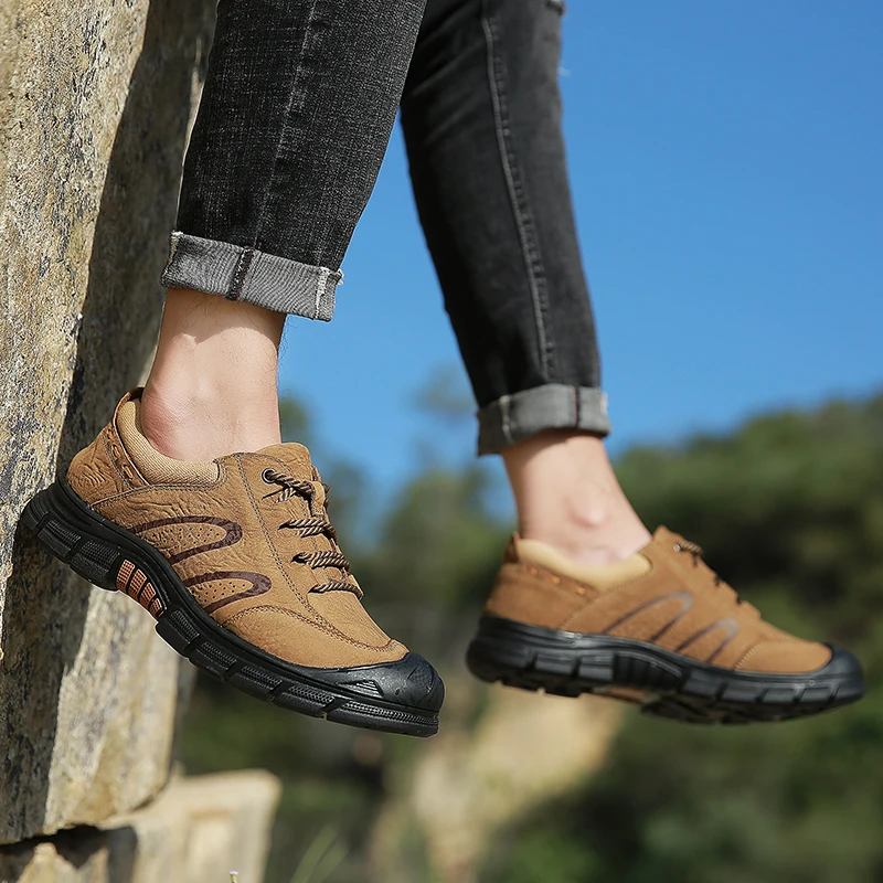 Новинка Мужские треккинговые ботинки кожаные кроссовки для альпинизма