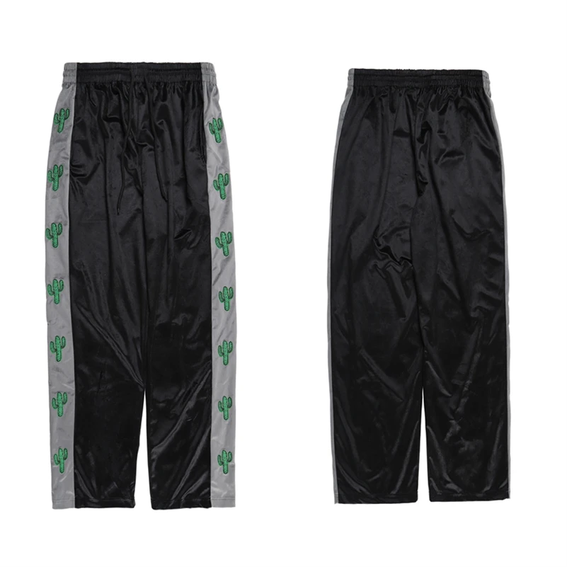 

Тренировочные штаны 2021, тренировочные штаны с вышивкой кактуса и вышивкой логотипа Cactus Jack, новые мужские и женские мужские двухцветные штан...