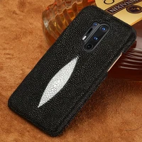 genuine stingray leather phone case for oneplus 8 pro 9 pro 9r nord 7t 7 pro 6 6t 5 5t 6t pearl fish cover for one plus 9 9pro