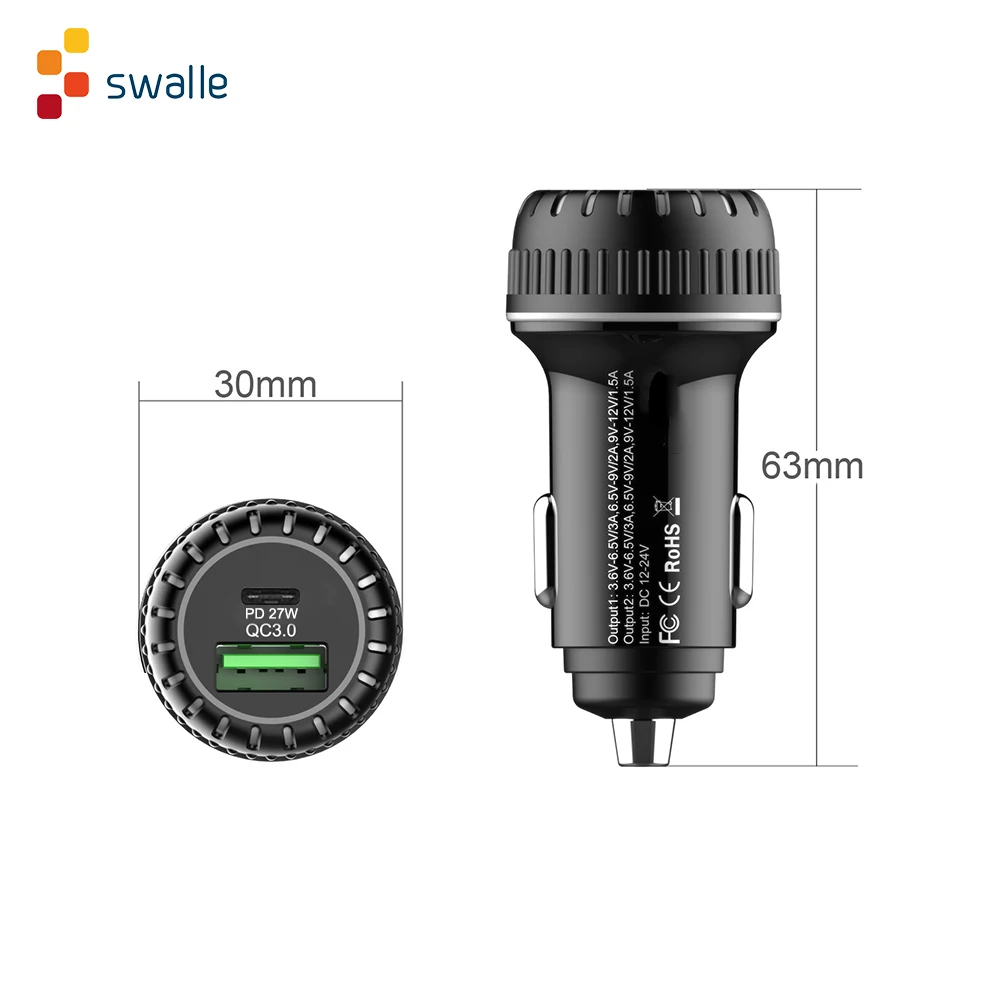 Быстрая зарядка 3 0 USB Автомобильное зарядное устройство для смартфона Высокое