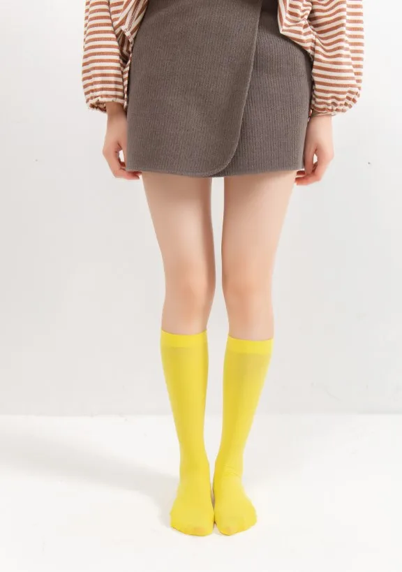 Yellow (2 pairs) Aven/Детские носки с кроликом Одежда для девочек Полосатые носки для мальчиков желтого, красного, зеленого, синего цвета детские носки для танцев или студентов спортивные носки - Цвет: Yellow (2 pairs)