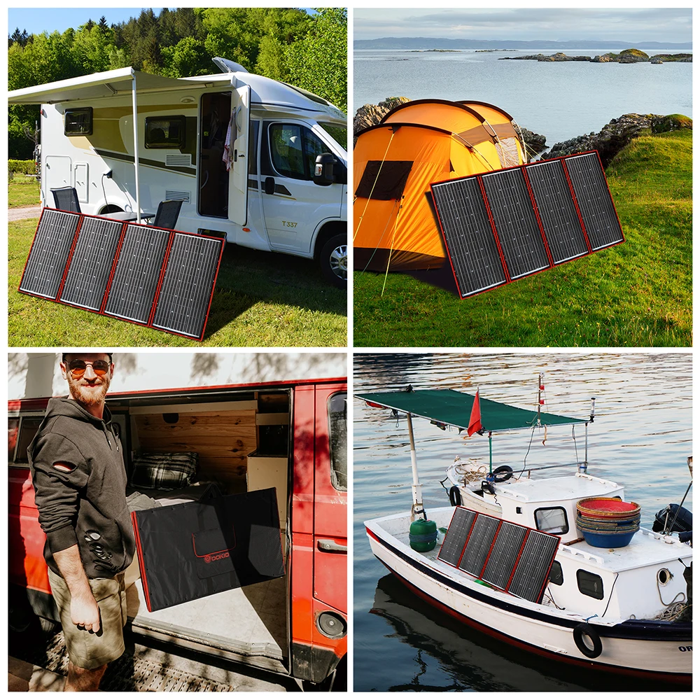 Najtaniej Dokio 300W 12V/18V Wysoka Sprawność Monokrystaliczny Elastyczny Składany Przenośny Panel Słoneczny Dla Powerbank/Camping Caravan/łódź/samochód