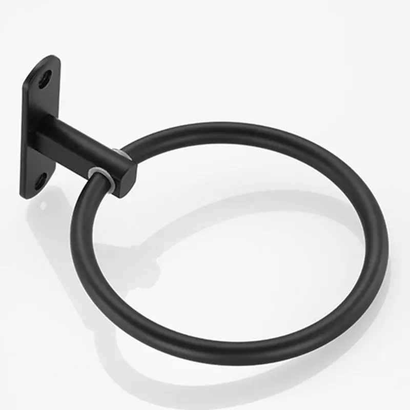 Черное пространство алюминиевый держатель для полотенец круглое кольцо