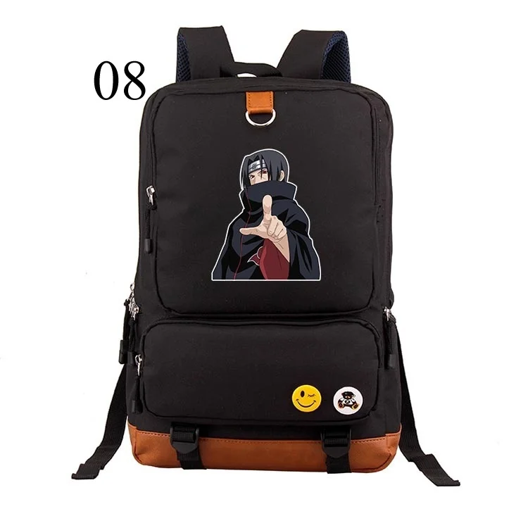 8 Наруто рюкзак Kakashi для учеников, мальчиков и девочек Uchiha Sasuke модный крутой Повседневный высококачественный рюкзак-сумка через плечо, для путешествий - Цвет: 8