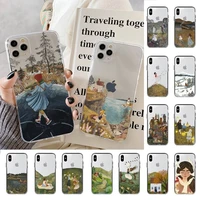 maiyaca cartoon scenery girl phone case for iphone 11 12 13 mini pro xs max 8 7 6 6s plus x 5s se 2020 xr cover