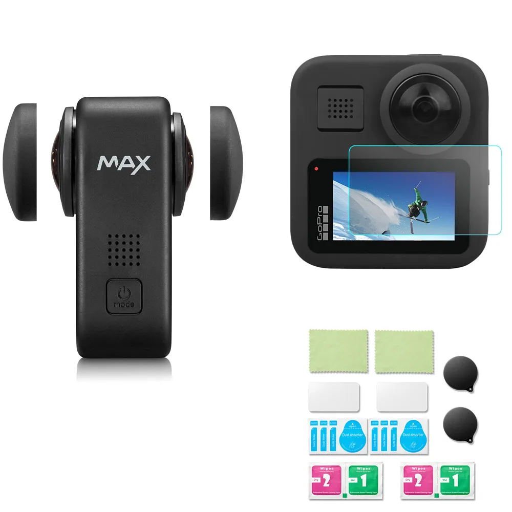 Защитная пленка из закаленного стекла для ЖК дисплея с крышкой объектива Gopro Max 360