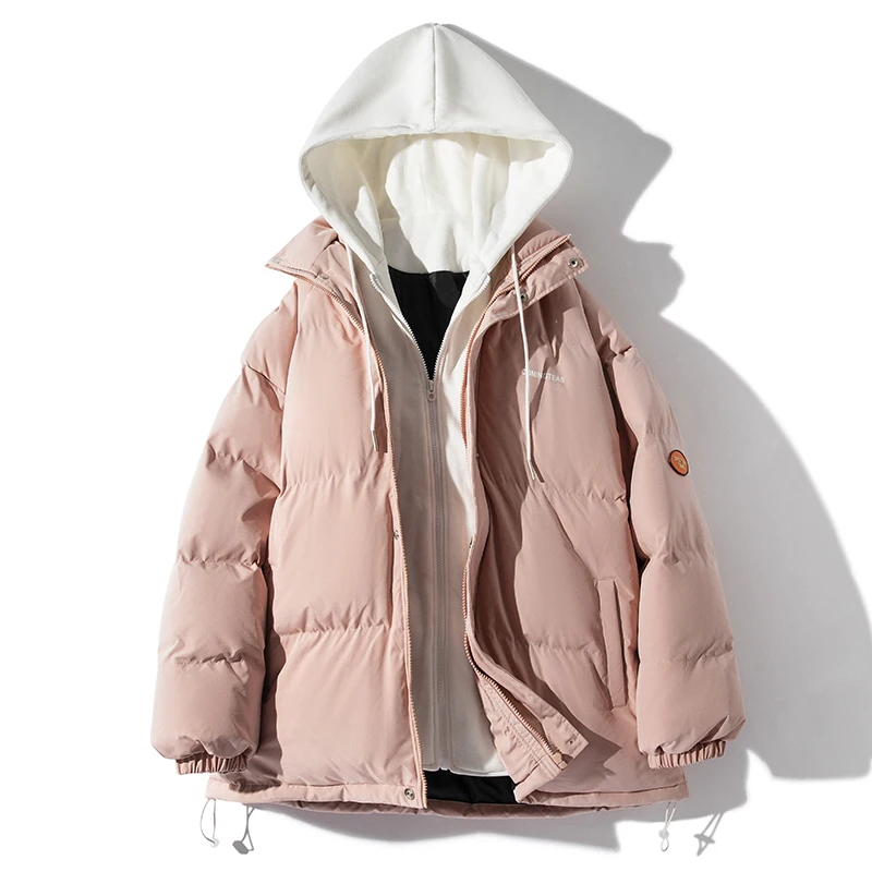 2022 Winter Jacket Men Casual Loose Thicken Fleece Warm Mens Parkas Solid Stand Collar Men Winter jacket