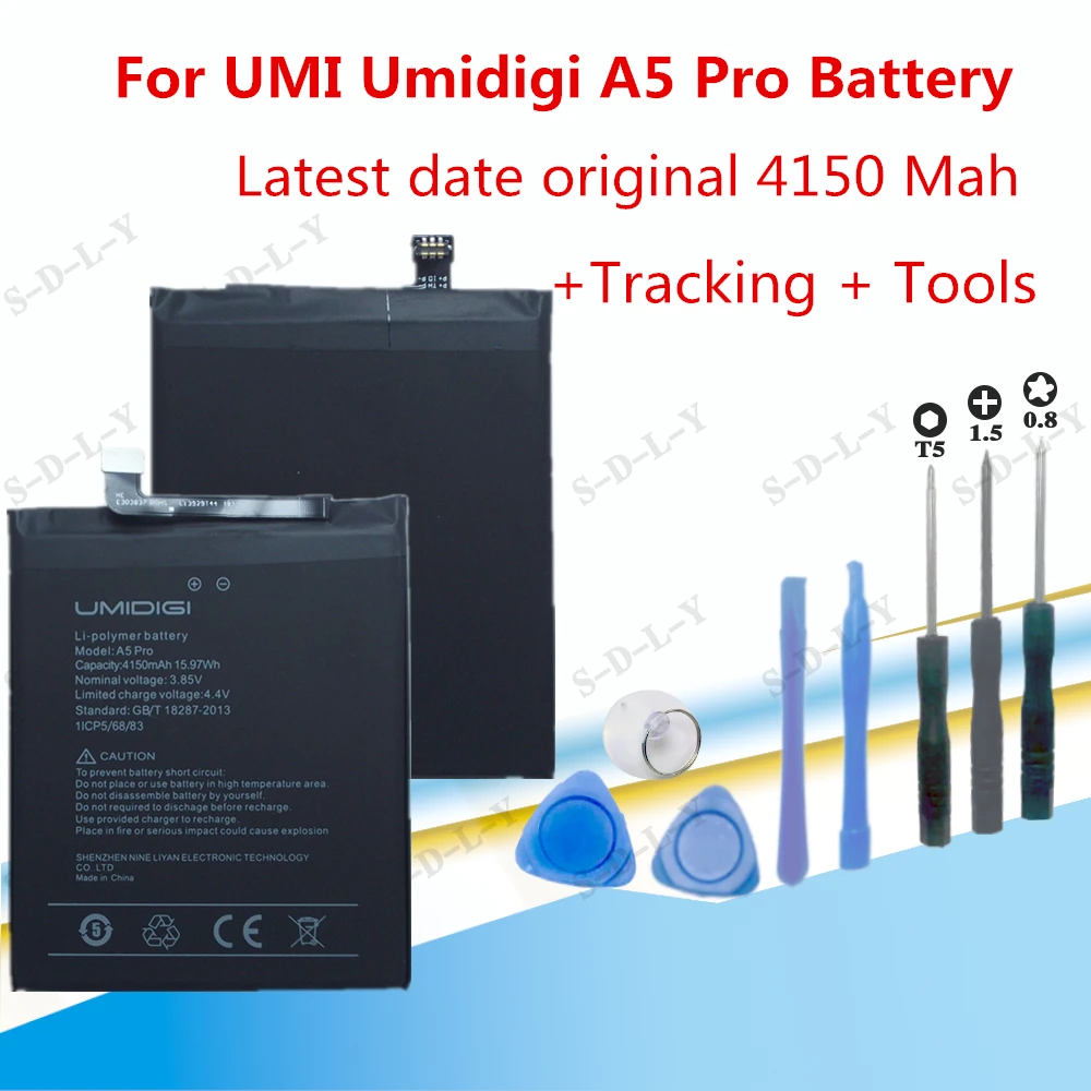 4150mah hight capacity for umi umidigi a5 pro battery cell phone replacement high quality batteries rechargeable tools free global shipping
