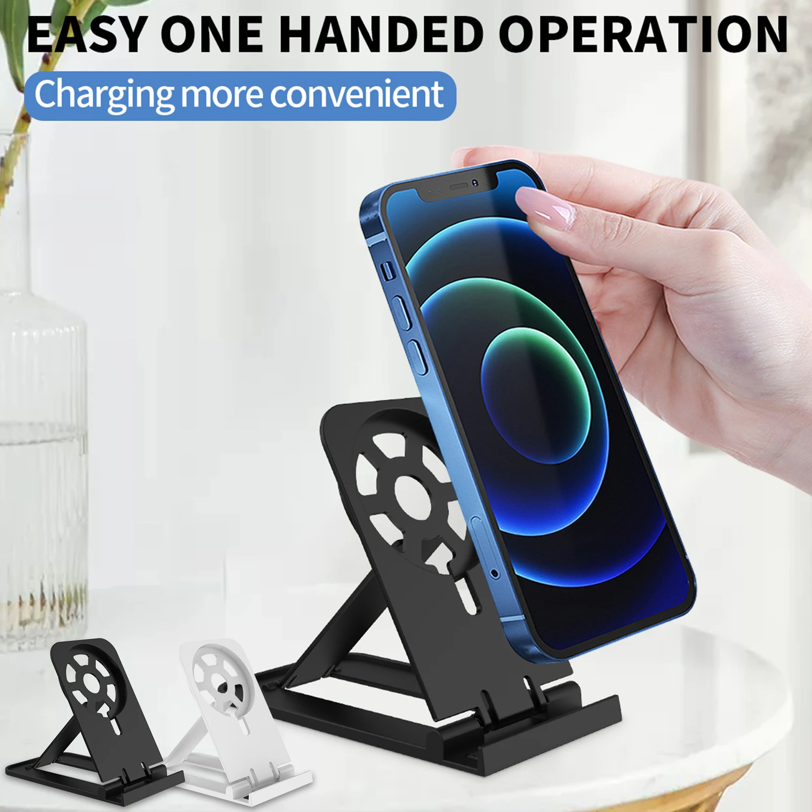 folding portable non slip wireless phone charger stand holder for iphone 12 magsafes desk power base dock cradle bracket free global shipping