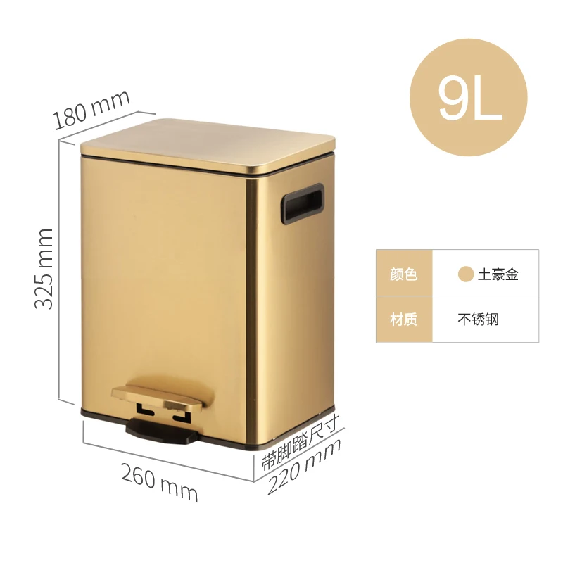 

Big Kitchen Stainless Steel Trash Can Bathroom Bedroom Garbage Trash Can Cubos De Basura Cocina Reciclar Garbage Bin BD50WB
