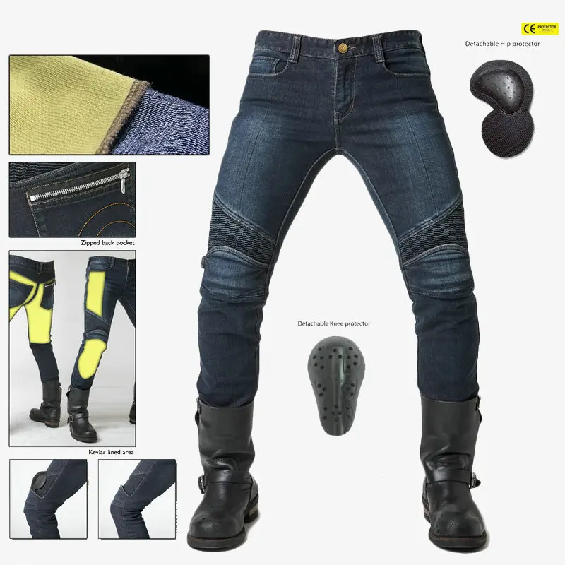 

Джинсы для езды на мотоцикле, Мужские штаны для мотокросса, износостойкие, анти-осенний ремень, защитное снаряжение, гоночные брюки, CE Kneedpad