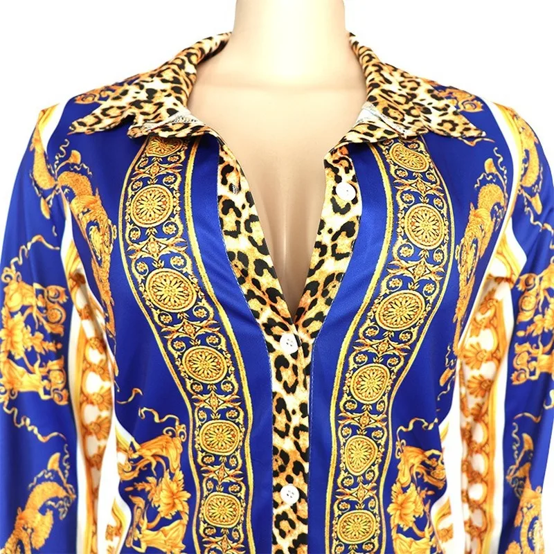 

New Spring Shirt Dresses Women Print Party Dress Long Sleeves Knee Length Elegant Plus Size Patchwork Office Lady Bazin Vestidos