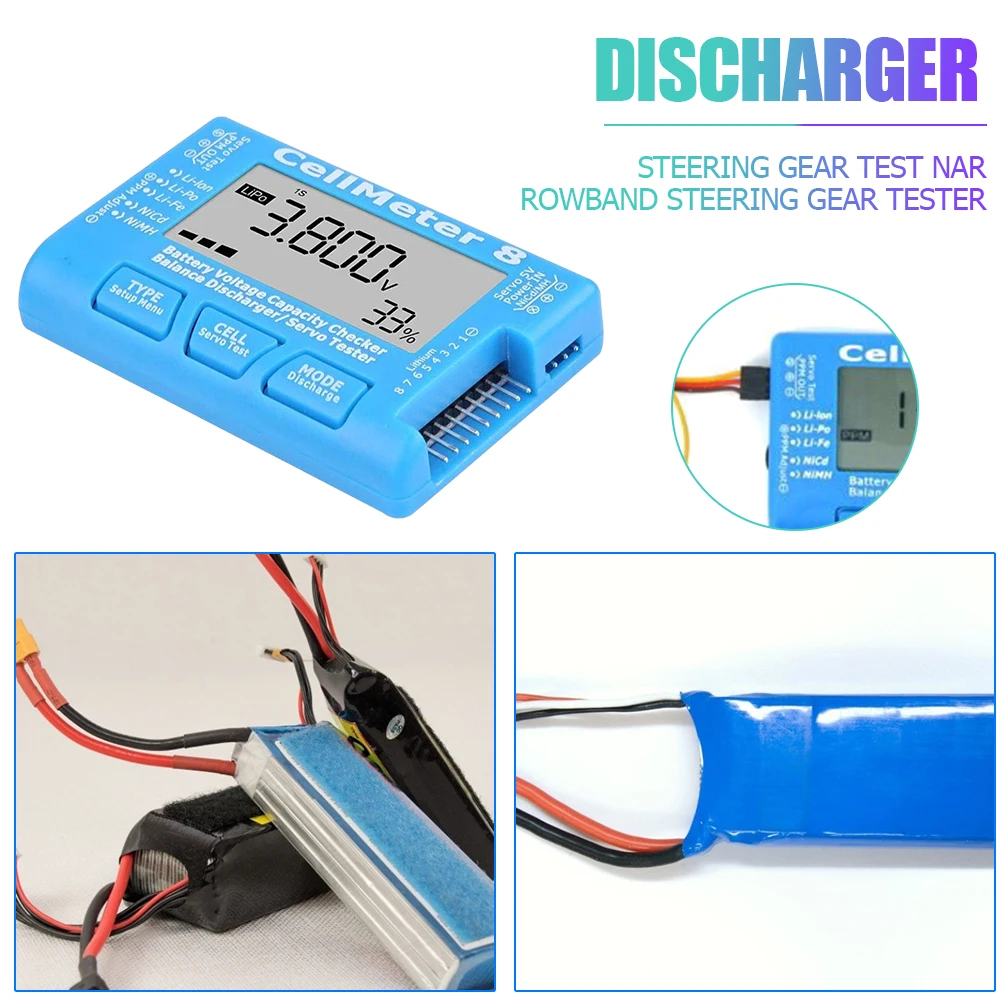 Тестер емкости батареи измеритель аккумулятора с ЖК дисплеем для РУ дронов |