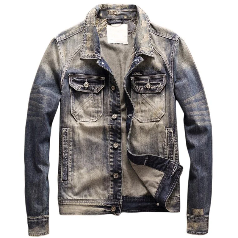 Автомобильный мужской костюм джинсовые куртки в европейском и американском