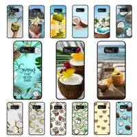 yndfcnb beach coconut fruit phone case for samsung note 5 7 8 9 10 20 pro plus lite ultra a21 12 02