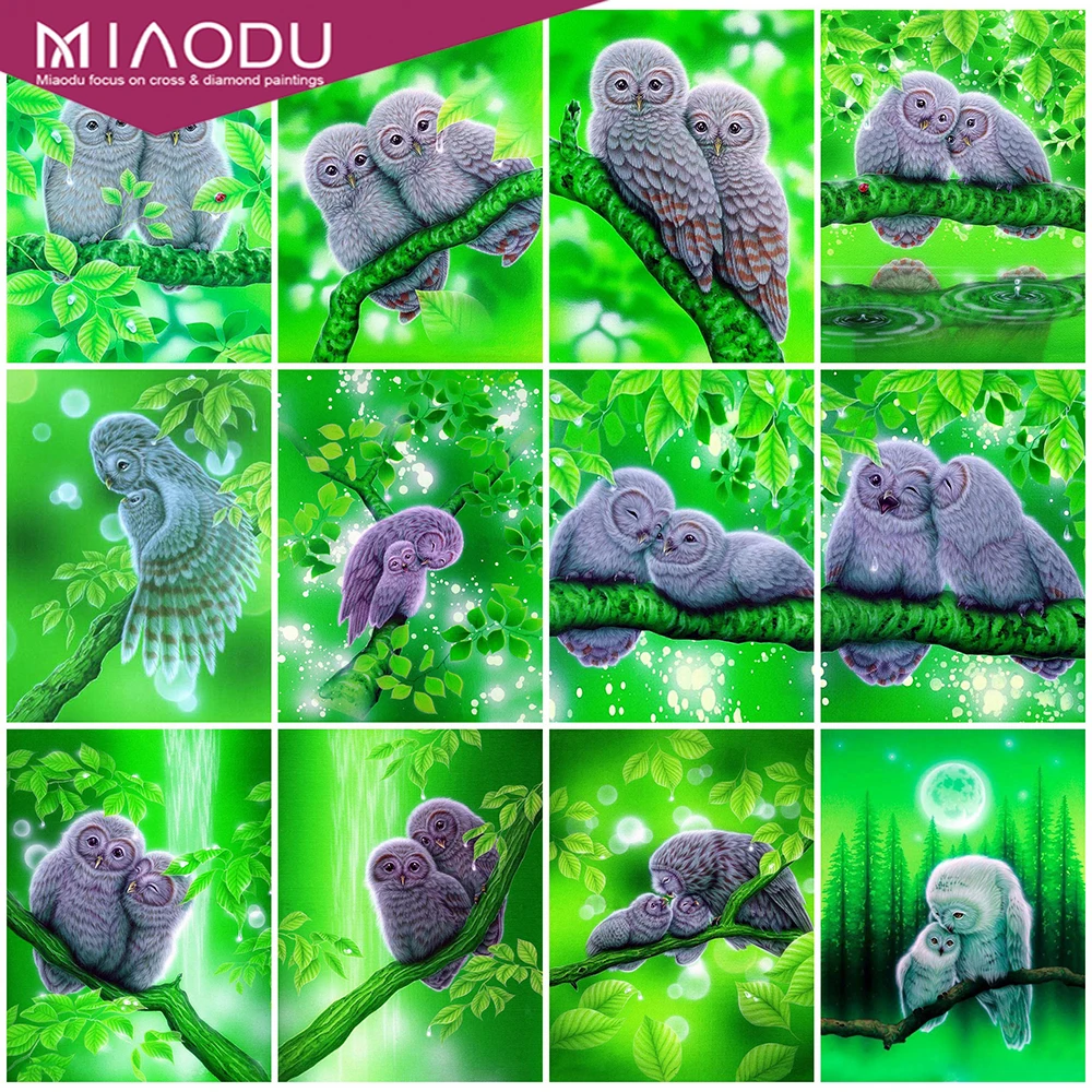 

Diamond Embroidery Owl Picture Of Rhinestones Diamond Painting Animal Full Drill Cross Stitch Kit 5D DIY Handicraft