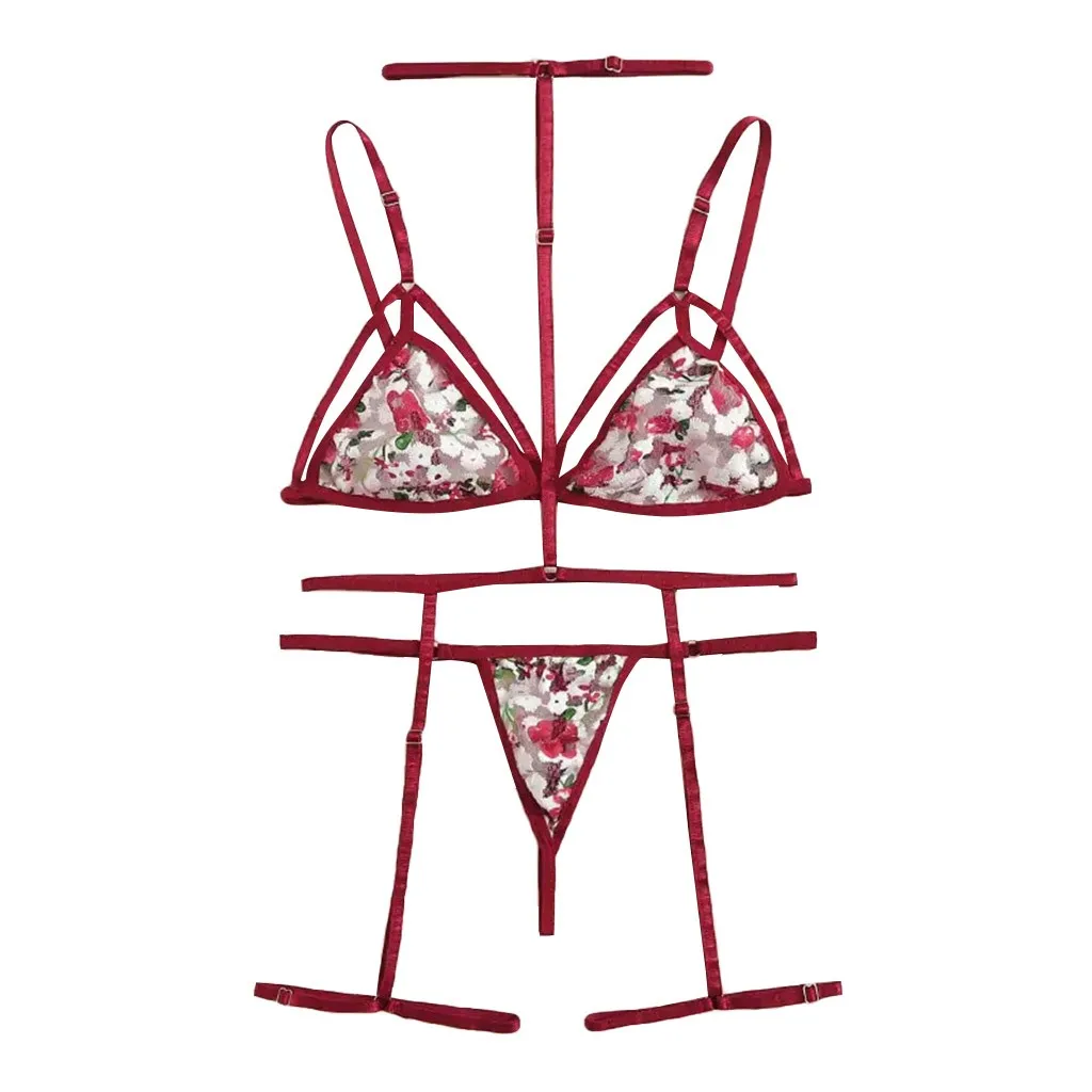 Комплект женского кружевного нижнего белья с цветочной вышивкой 2019 женское