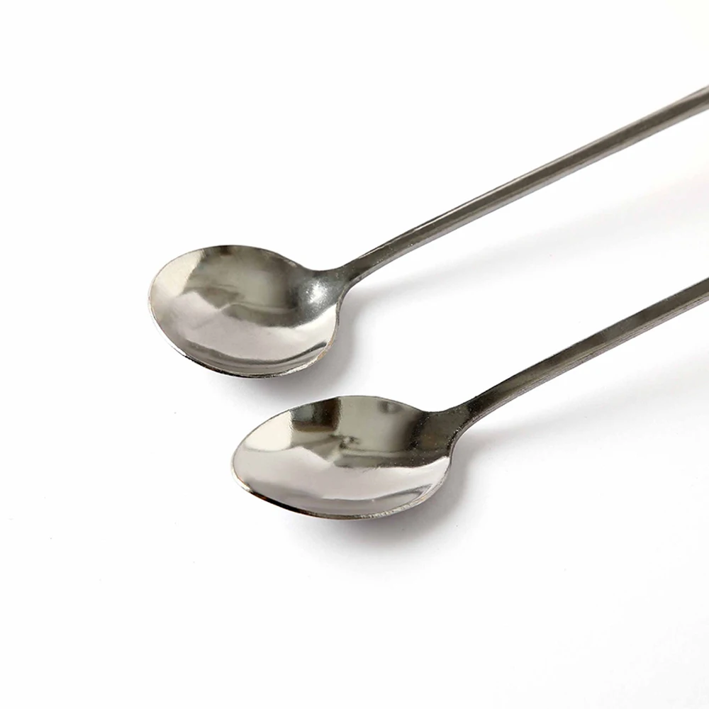 

Stainless Steel Long Handle Stir Spoon Creative Ice Cream Dessert Spoon Korean Cocktail Coffee Tea Mixing Spoon Flatware