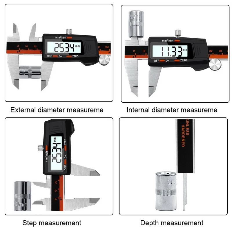 

Stainless Steel Digital Display Caliper 150mm Fraction / MM / Inch High Precision Stainless Steel LCD Vernier Caliper