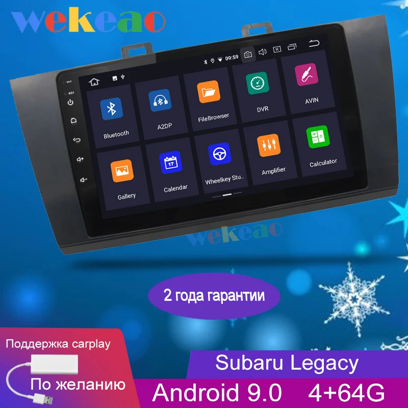Wekeao сенсорный экран 9 'Ƈ Din Android 0 автомобильный Dvd мультимедийный плеер для Subaru