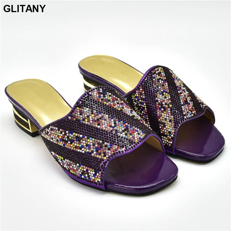 Специальное поступление Свадебные туфли фиолетового цвета в нигерийском стиле