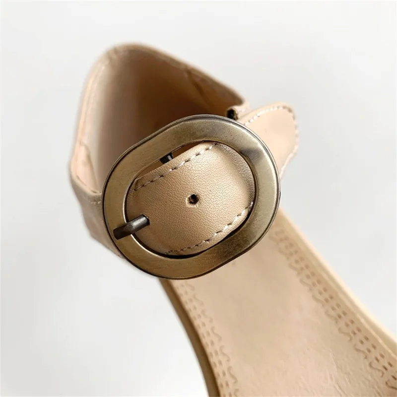 PXELENA/2021 летние женские туфли в стиле ретро Сандалии на плоской подошве высоком