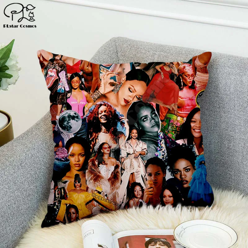 

Rihanna cartoon characters 3D printed Polyester Decorative Pillowcases Throw Pillow Cover Square Zipper Pillow cases style-3