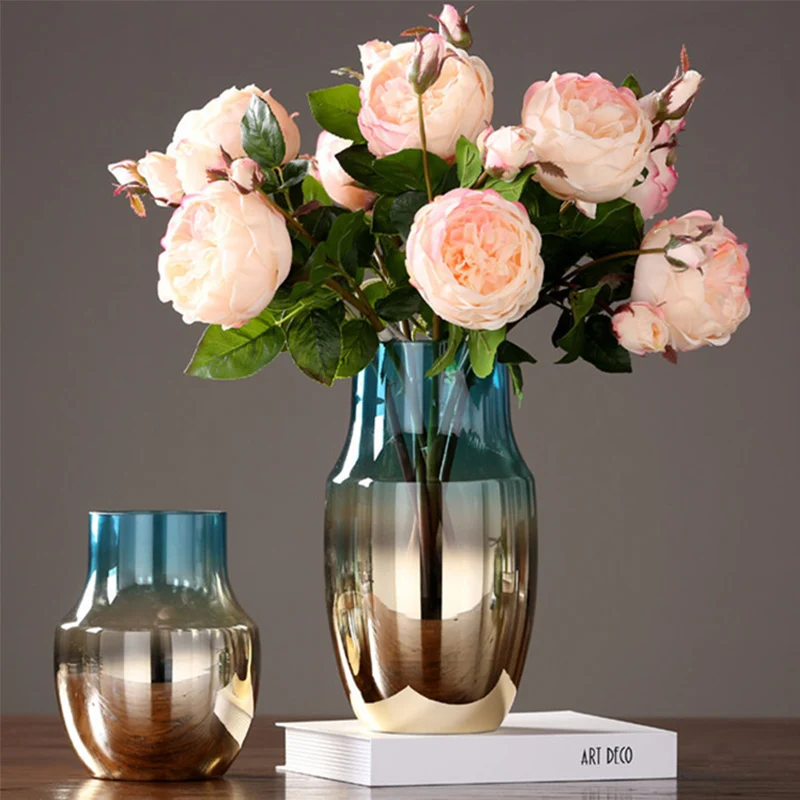 Держатель для растений дома разноцветная стеклянная ваза цветочных горшков с