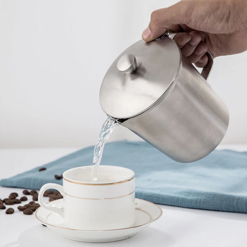 Кувшин для молока с крышкой и измерением-модернизированные уплотненные 304 мерные