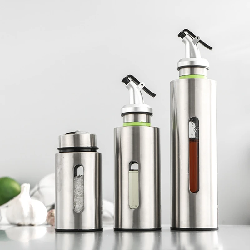 Горячая Распродажа бутылка для масла из нержавеющей стали прозрачная стеклянная