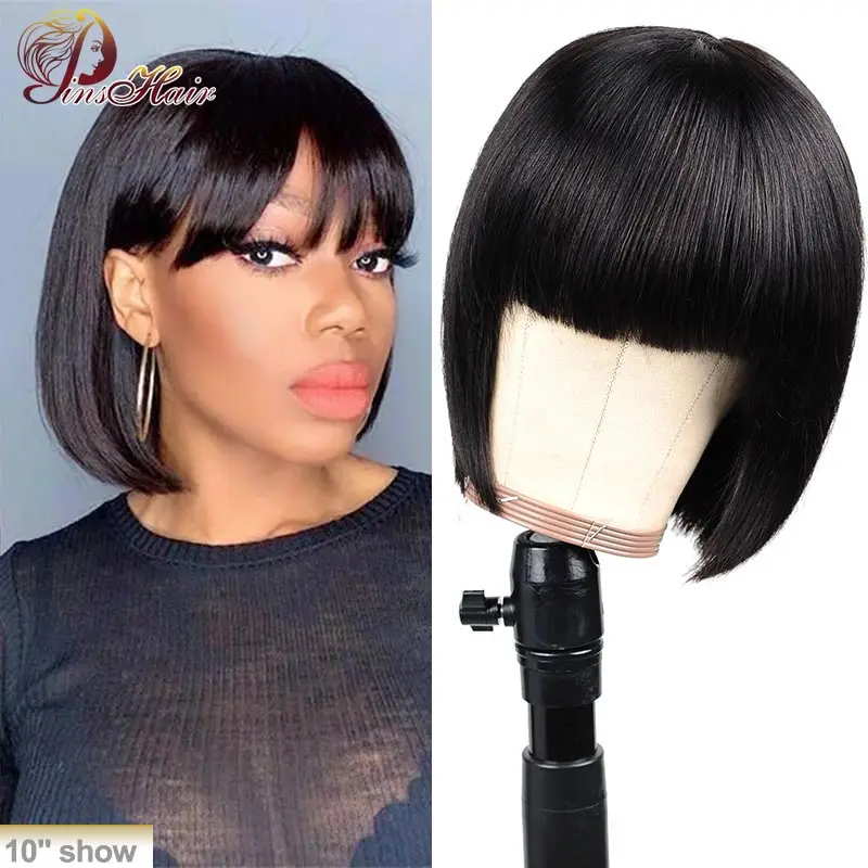 Парик Bob перуанские прямые волосы Remy искусственные человеческие естественного