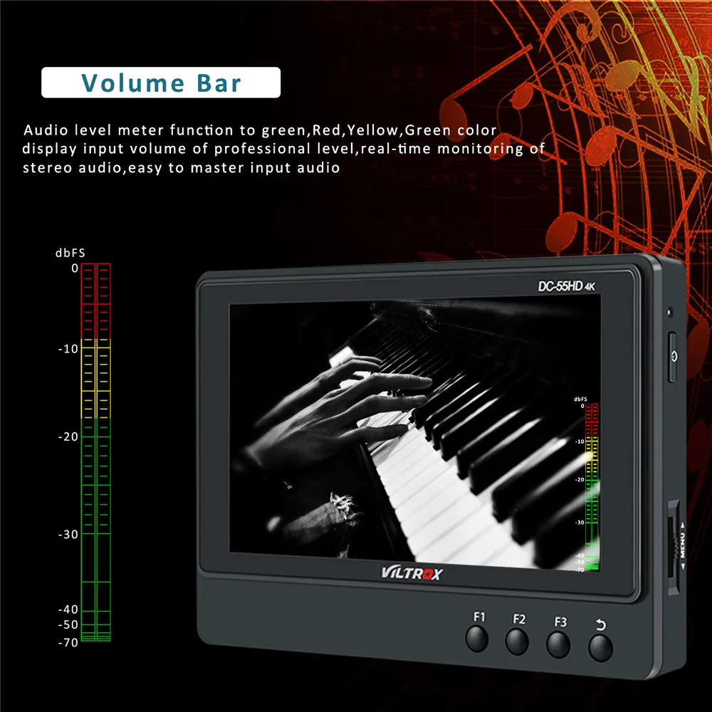 Viltrox DC-55 HD 5.5-дюймовый 4K 1920x1080 IPS экран камеры Монитор поля отображения для Canon Nikon Sony Fuji DSLR Camcorder BMPCC on.