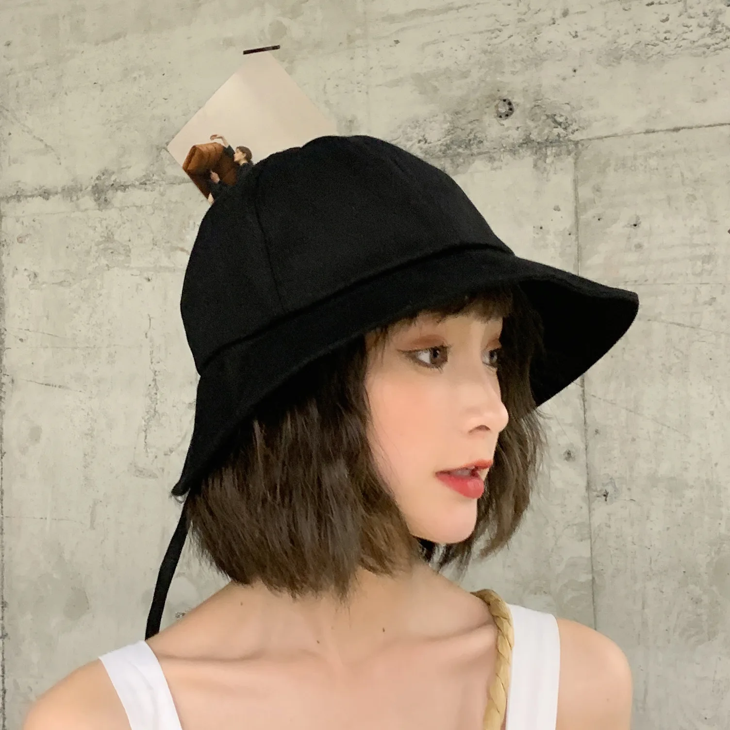 

JIFANPAUL bow fisherman hat women summer basin hat 2021 wild fashion adjustable folding sunshade fashion ladies fisherman hat