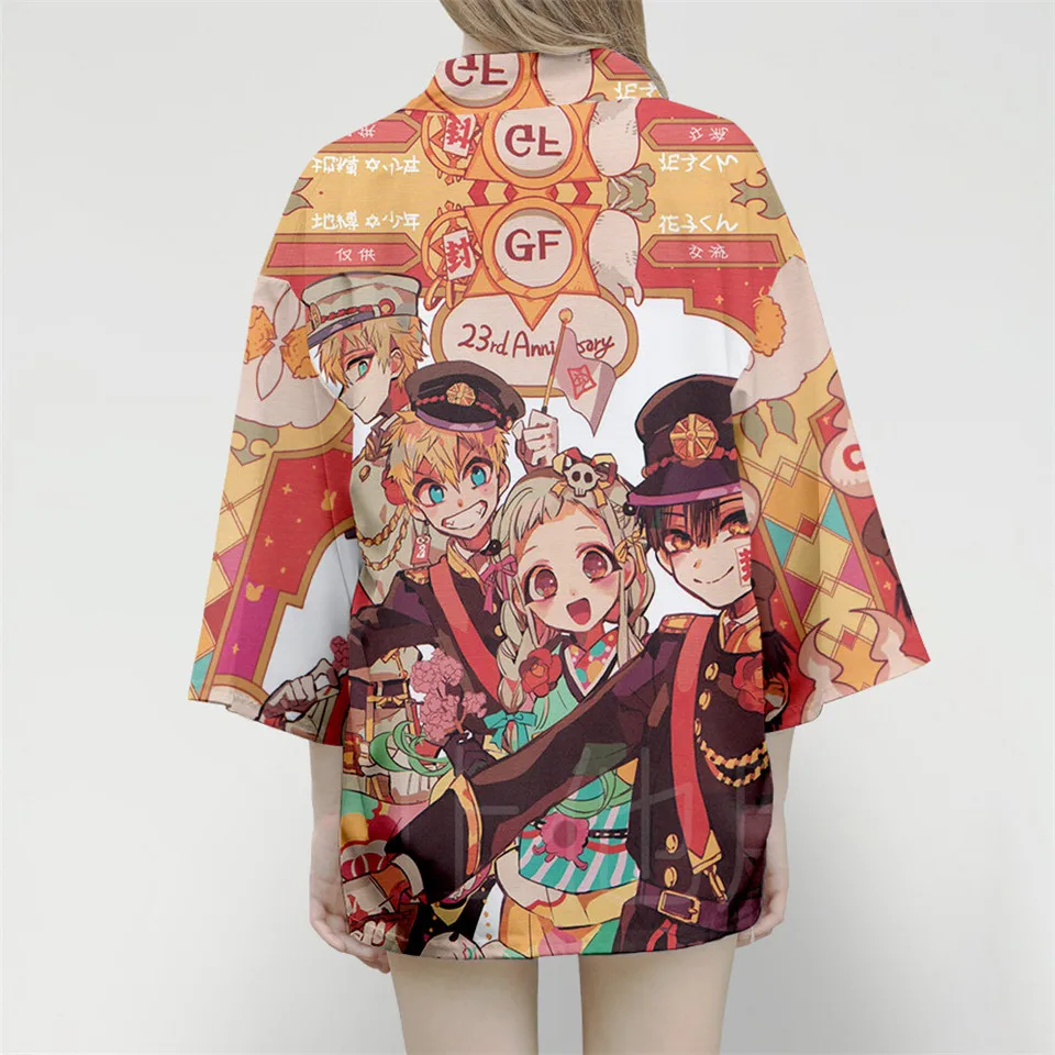 

Anime Toilet Bound Hanako kun 3D Japanese Kimono Haori Yukata Casual Short Sleeve Streetwear Clothes men womens Cardigan tshirt