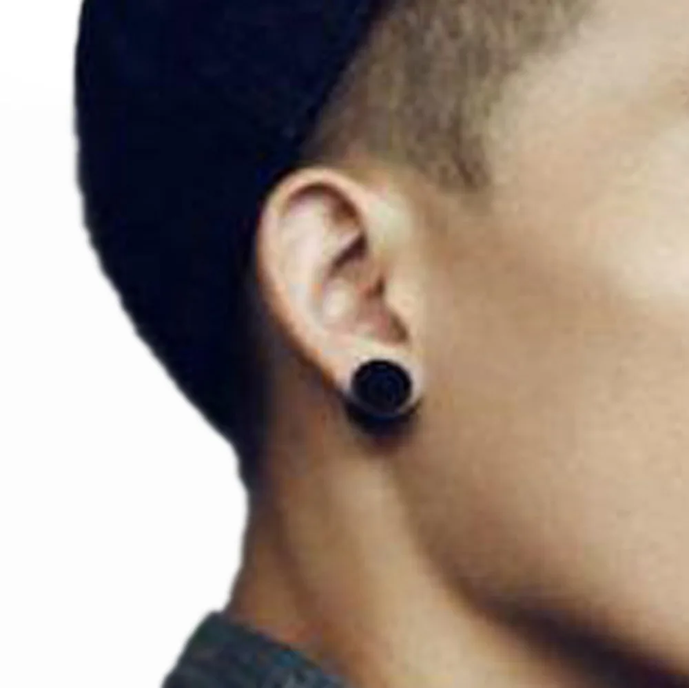 1 шт. Новые Черные Готические серьги-колокольчики модные круглые простые мужские