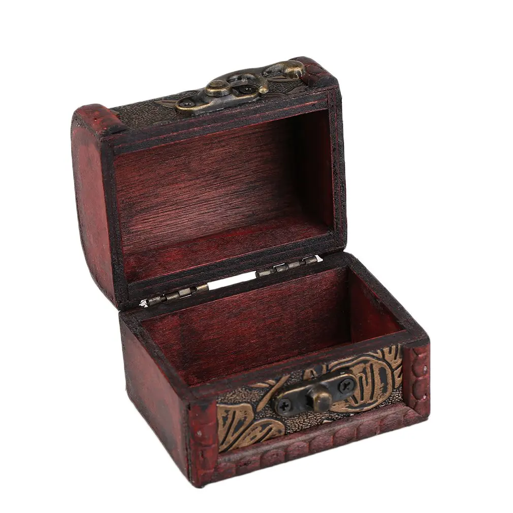 

Retro Wood Watch Display Box Jewelry Necklace Rings Storage Organizer Random Pattern Delivered Cajas Para Relojes