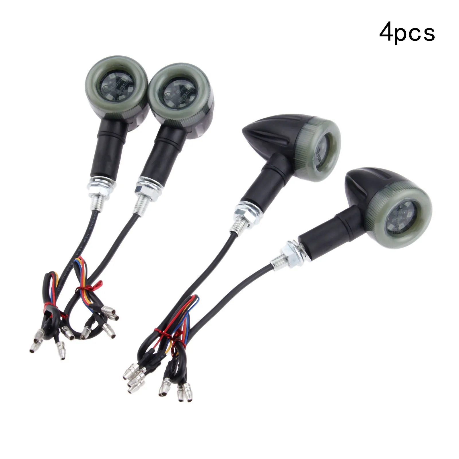 Mgoodoo 4Pcs Universal Motorcycle Turn Signal Light 12V Super Bright Bulbs For Motorbike Off Road Indicator M8 Bolt |
