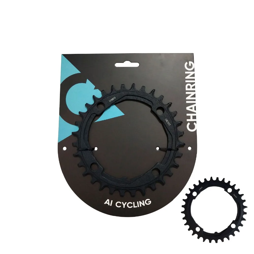 MTB круглая велосипедная цепь узкая широкая 104BCD 32 T/34 T/36 T/38 T AL7075 MTB велосипедная цепь круг шатуны CNC