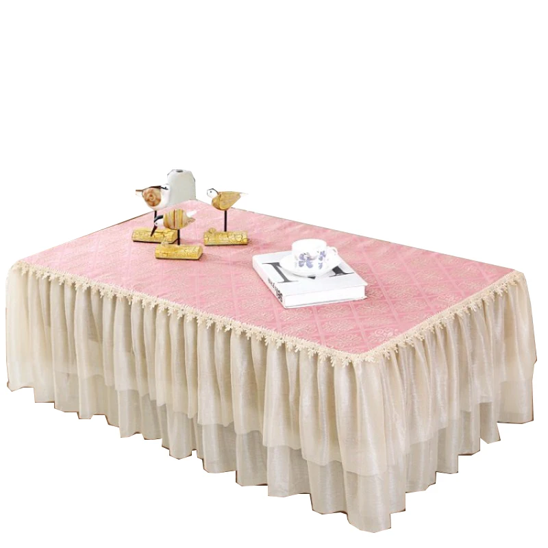 Скатерть кружевная для стола прямоугольная шифоновая скатерть розового и синего