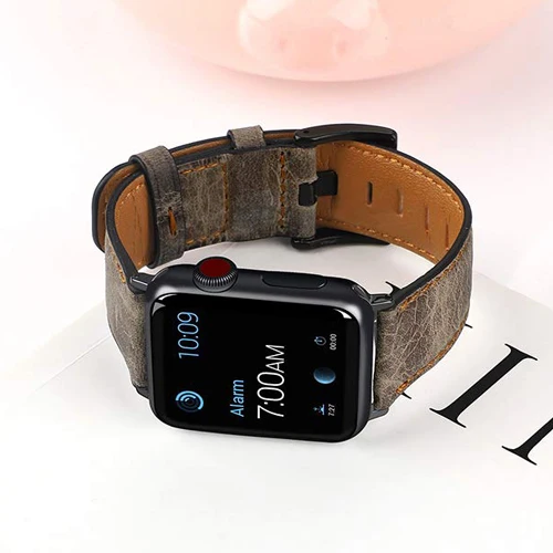 Coffee brown Ретро-стиле, из натуральной кожи, ремешок для наручных часов Apple Watch 4 5 44 мм 40 мм, 42 мм, 38 мм, версия наручных часов iwatch, ремешок Watch series 5/4/3/2/1 браслет аксессуары - Цвет ремешка: Coffee brown