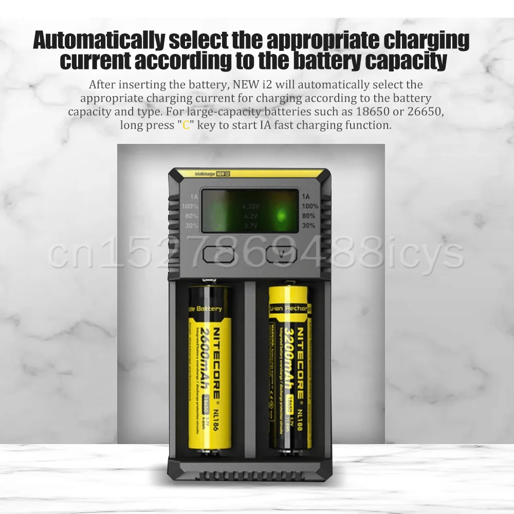 Новое зарядное устройство Nitecore I4 I2 Intelli с ЖК-дисплеем быстрое 12 В зарядка для IMR
