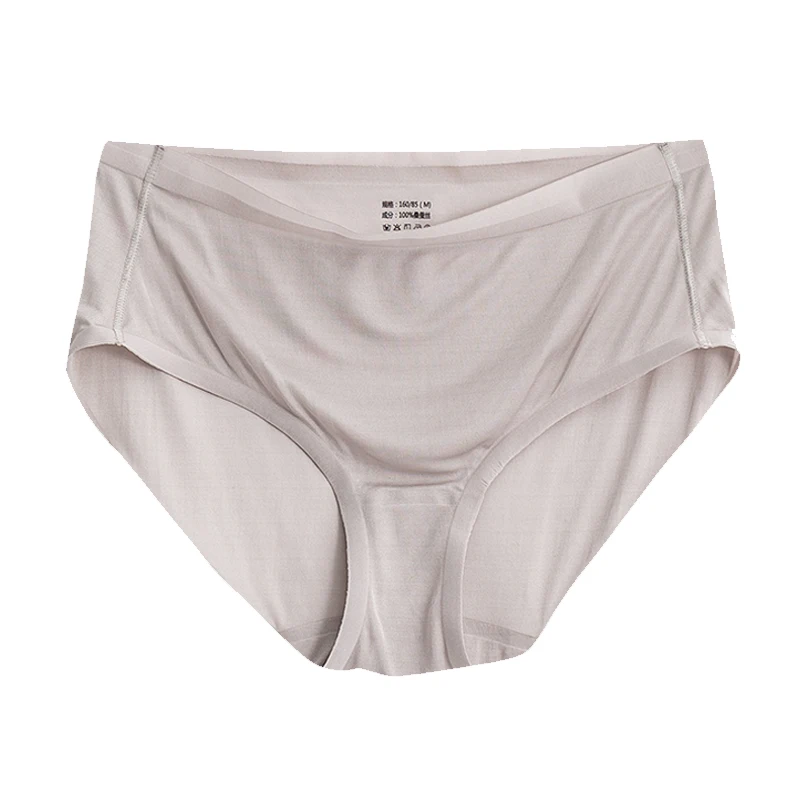 Женские Бесшовные трусики из 100% натурального шелка с подъемом трусы нижнее белье