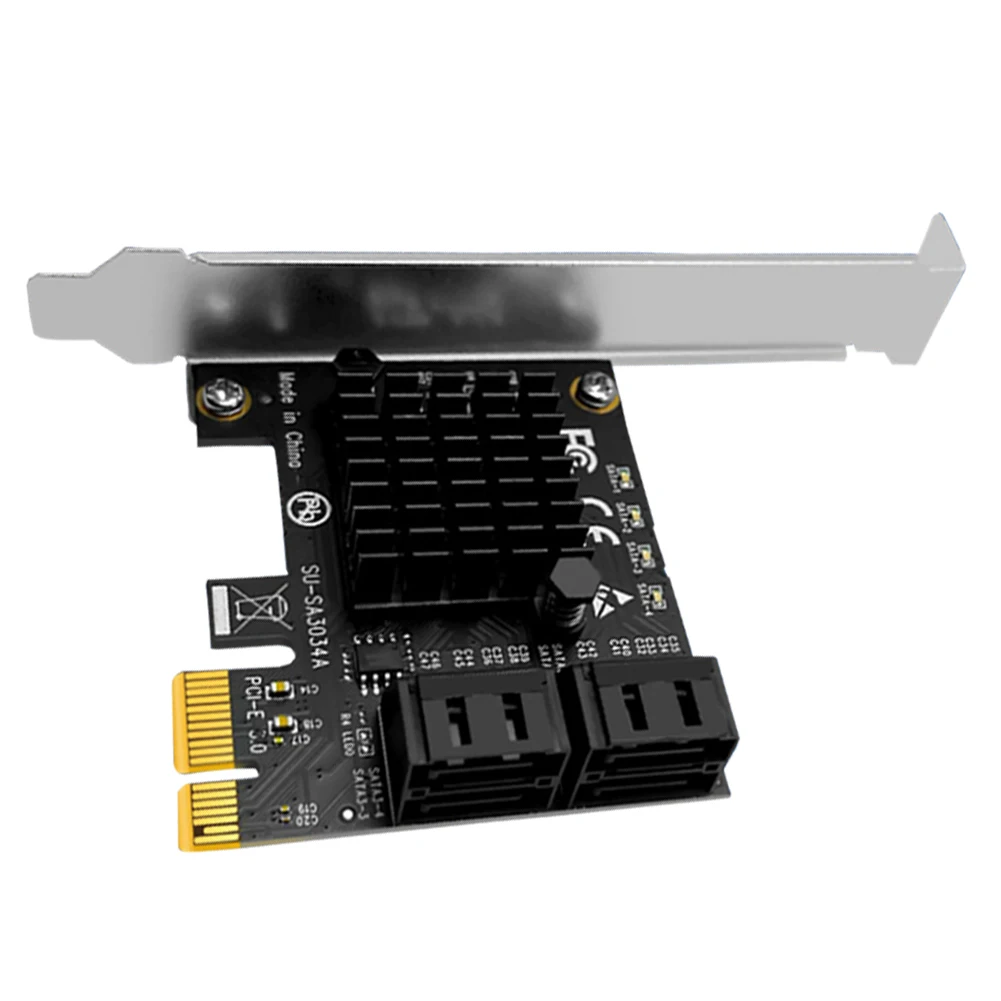 

2021 Adapter Power Cable USB Cable PCI Express to SATA3.0 Expansion Card 4 Ports PCI-E Adapter Computer Accessories