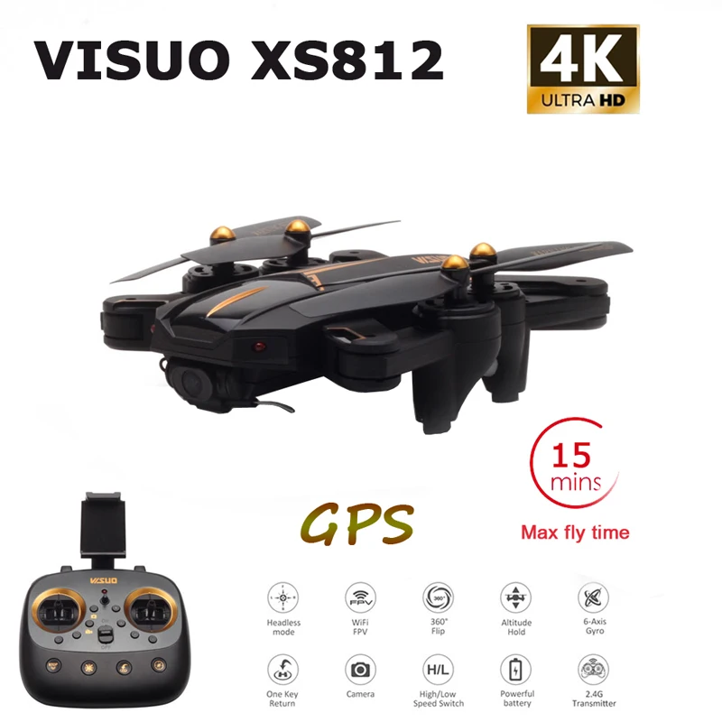 VISUO XS812 gps Радиоуправляемый Дрон с камерой 4K HD 5G wifi FPV удерживающий высоту один ключ возврат Радиоуправляемый квадрокоптер Вертолет VS Xs816 SG106
