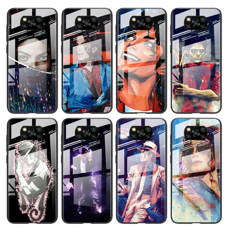 

Tempered Glass Cover Dance king Michael Jackson For Xiaomi POCO F3 F2 X3 NFC X2 M2 Pro Shockproof Shell Phone Case Capa