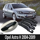 Черное углеродное волокно для Opel Astra H 2004  2009 Vauxhall Holden 2005 2006 2007 2008 дверная ручка крышка наклейка автомобильные аксессуары