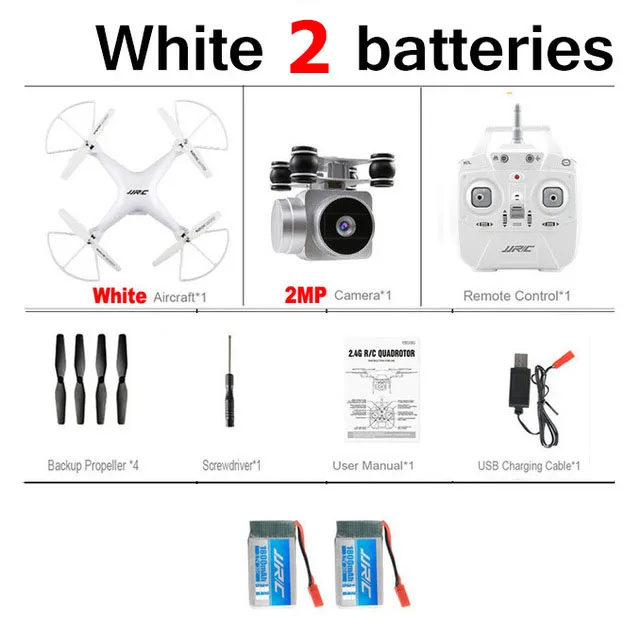 white 2B JJRC H68 720P Wifi FPV RC Дрон с камерой Квадрокоптер высота Дрон держать Безголовый режим вертолет Профессиональный Квадрокоптер - Цвет: white 2B