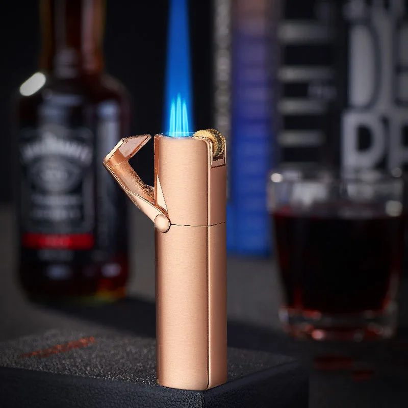 

Three Flames Windproof Lighter Creative Metal Butane Lighter Turbo Igniter Cigar Tube Kitchen Outdoor Lighter Gadgets For Men