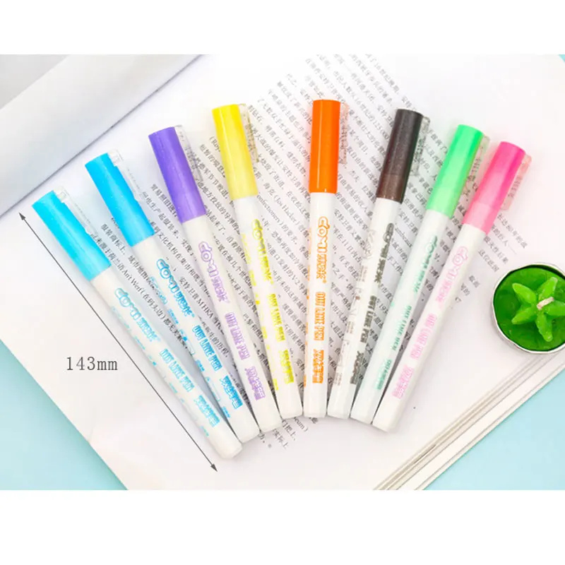 Цветные двойные художественные маркеры тонкие лайнеры каллиграфия цветные